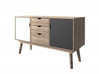 LPD Scandi Sideboard White Grey And Oak Finish Thumbnail