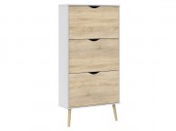 FTG Oslo 3 Tier Shoe Cabinet In White And Oak Thumbnail