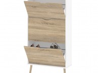 FTG Oslo 3 Tier Shoe Cabinet In White And Oak Thumbnail