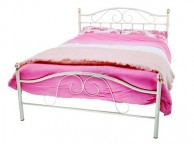 Metal Beds Sussex 4ft 6 (135cm) Double Crystal White Metal Bed Frame Thumbnail