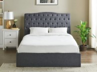 Limelight Rosa 4ft6 Double Dark Grey Fabric Ottoman Bed Frame Thumbnail