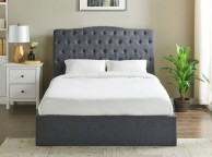 Limelight Rosa 4ft6 Double Dark Grey Fabric Ottoman Bed Frame Thumbnail