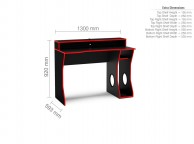 Birlea Enzo Black And Red Gaming Desk Thumbnail