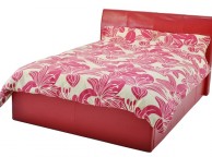 Metal Beds Chameleon 3ft (90cm) Single Red Faux Leather Ottoman Bed Frame Thumbnail