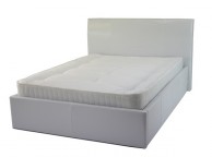 Metal Beds Chameleon 3ft (90cm) Single  White Faux Leather Ottoman Bed Frame Thumbnail