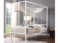 Sleep Design Chalfont 3ft Single White Metal 4 Poster Bed Frame Thumbnail