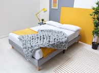 Sleep Design Edworth 4ft6 Double Grey Fabric Platform Bed Frame Thumbnail