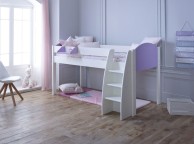 Kids Avenue Eli A Midsleeper Bed In White And Lilac Thumbnail