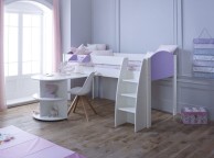 Kids Avenue Eli B Midsleeper Bed Set In White And Lilac Thumbnail