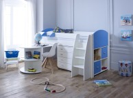 Kids Avenue Eli E Midsleeper Bed Set In White And Blue Thumbnail