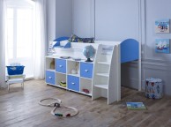 Kids Avenue Eli F Midsleeper Bed Set In White And Blue Thumbnail