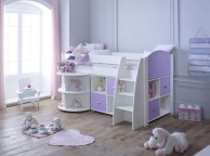 Kids Avenue Eli G Midsleeper Bed Set In White And Lilac Thumbnail