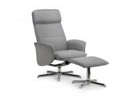 Julian Bowen Aria Recliner Chair With Stool In Grey Fabric Thumbnail