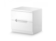 Julian Bowen Manhattan White Gloss 2 Drawer Nightstand Thumbnail