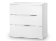 Julian Bowen Manhattan White Gloss 3 Drawer Chest Thumbnail