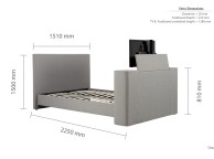 Birlea Plaza 4ft6 Double Grey Fabric TV Bed Frame Thumbnail