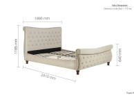 Birlea Copenhagen 6ft Super Kingsize Warm Stone Fabric Bed Frame Thumbnail