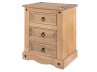 Core Corona Pine 3 Drawer Bedside Thumbnail