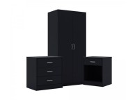 LPD Delta Bedroom Furniture Set In Black Thumbnail