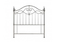 Bentley Elena 4ft Small Double Shiny Nickel Metal Headboard Thumbnail