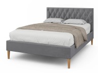 Sleep Design Hilton 4ft6 Double Grey Fabric Bed Frame Thumbnail