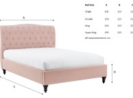 Limelight Rosa 4ft6 Double Pink Fabric Bed Frame Thumbnail