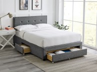 Limelight Florence 4ft6 Double Grey Fabric Bed Frame With Drawers Thumbnail