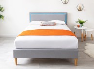 Sleep Design Ludlow 4ft Small Double Light Grey Linen Bed Frame With LED Lights Thumbnail