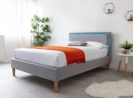 Sleep Design Ludlow 4ft Small Double Light Grey Linen Bed Frame With LED Lights Thumbnail