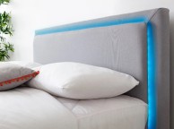 Sleep Design Ludlow 4ft Small Double Light Grey Linen Bed Frame With LED Lights Thumbnail