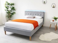 Sleep Design Torton 4ft Small Double Ligth Grey Linen Bed Frame Thumbnail