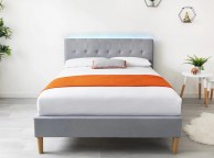 Sleep Design Torton 4ft Small Double Ligth Grey Linen Bed Frame Thumbnail