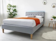 Sleep Design Torton 4ft Small Double Ligth Grey Linen Bed Frame Thumbnail