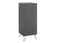 Birlea Arlo 5 Drawer Narrow Charcoal Grey Chest Thumbnail