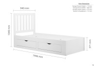 Birlea Appleby 3ft Single White Wooden Bed Frame With Drawers Thumbnail