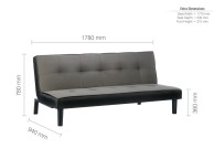 Birlea Aurora Grey Velvet Fabric Sofa Bed Thumbnail