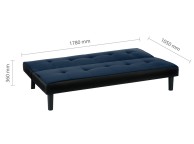 Birlea Aurora Midnight Blue Velvet Fabric Sofa Bed Thumbnail