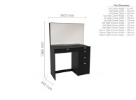 Birlea Ava Black Dressing Table With Mirror Thumbnail