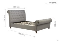 Birlea Castello 4ft6 Double Grey Fabric Bed Frame Thumbnail