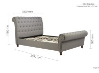 Birlea Castello 6ft Super Kingsize Grey Fabric Bed Frame Thumbnail