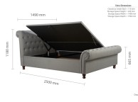 Birlea Castello 4ft6 Double Grey Fabric Ottoman Bed Frame Thumbnail