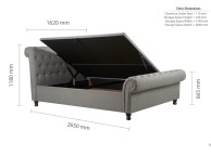 Birlea Castello 5ft Kingsize Grey Fabric Ottoman Bed Frame Thumbnail