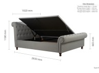 Birlea Castello 6ft Super Kingsize Grey Fabric Ottoman Bed Frame Thumbnail