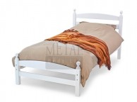 Metal Beds Moderna 3ft (90cm) Single White Wooden Bed Frame Thumbnail