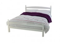 Metal Beds Moderna 4ft (120cm) Small Double White Wooden Bed Frame Thumbnail