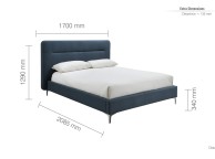 Birlea Finn 4ft6 Double Steel Blue Fabric Bed Frame Thumbnail