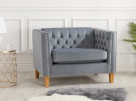 Birlea Florence Snuggle Chair In Grey Velvet Fabric Thumbnail