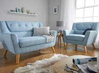 Birlea Lambeth 2 Seater Sofa In Duck Egg Blue Fabric Thumbnail