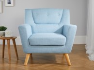 Birlea Lambeth Armchair In Duck Egg Blue Fabric Thumbnail