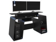 Birlea Onyx Black And Blue Gaming Desk Thumbnail